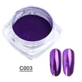 Metallic dark purple chrome nail powder C003 with high-gloss mirror finish effect - Metallic Dark Purple Style (C003)