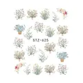Pegatinas impermeables para manicura con motivos florales acuarela, modelo STZ-625 - STZ625