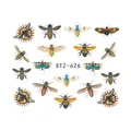 Pegatinas al agua para uñas STZ-626 con diseños de abejas y libélulas de colores - STZ626