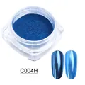 Deep blue metallic chrome nail powder for mirror effect finish, item code C004H - Metallic Blue Style (C004H)
