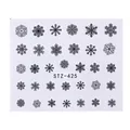 Christmas snowflake nail art stickers STZ-425 in black style for DIY manicure - Black Monochrome Snowflake Pattern (STZ-425)