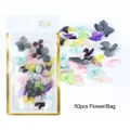 Petali di ortensia essiccati multicolore per nail art, confezione da 50 per decoro fai-da-te - Grande Capacità In Sacchetto (Stile Fiore Secco B)
