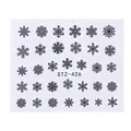 Waterproof black snowflake nail art stickers for Christmas DIY manicure STZ-426 - Neat Black Snowflake Design (STZ-426)