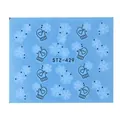 Sky blue Christmas nail water decal with white snowflakes and black mittens STZ-429 - Sky Blue White Winter Glove Snowflake (STZ-429)