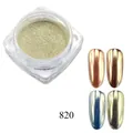 Champagne gold chrome nail powder jar with metallic rose gold and bronze effect samples - Metallic Champagne Gold Style (820)
