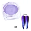 Metallic purple nail mirror powder 515 with aurora effect and chrome finish swatch - Metallic Purple Style (515)