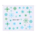 Blue and green snowflake nail art stickers for Christmas, model number STZ-427 - Lake Blue Green Snowflake Winter Theme (STZ-427)