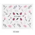 Nagelaufkleber STZ-844 mit rosa Schmetterlingen Blumen und Marienkäfer Motiven - Rosa Schmetterling Blume Stil (STZ-844)