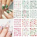Set de 12 pegatinas coloridas para uñas con diseños florales y botánicos para manicura diy - Patrón Floral Botánico BN1777-1788