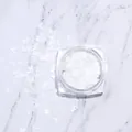 Vista macro de purpurina para uñas de mariposa blanca con tarro de almacenamiento - Frasco de Lentejuelas de Mariposa Blanco (HD-05)
