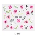 Adesivi per unghie floreali acquerello con rose rosa e foglie verdi STZ-835 - Stile Rosa Margherita Dipinto a Mano (STZ-835)