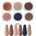 Detalle del set de purpurina para uñas de 6 colores #13 con polvos bronce y oro rosa - Serie Bronce Oro Rosa (#13)