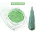 Fijne holografische lasergroene nagelglitters in potje voor chroom manicure - 08-Laser Groen