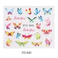 Adesivi per unghie a farfalla acquerello STZ-840 con motivi sfumati colorati - Stile Serie Farfalle Acquerello (STZ-840)