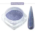 04 Deep Purple laser chameleon nail glitter powder in a transparent jar with swatch - 04-Deep Purple