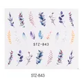 Adesivi per unghie ad acquerello con foglie e bacche, design botanico STZ-843 - Stile Cotone Bacche Acquerello Dipinto a Mano (STZ-843)