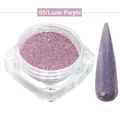 Chameleon holographic laser purple nail glitter powder 05 in square jar for nail art - 05-Laser Purple