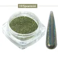 Holographic spearmint green nail glitter powder in a jar for professional nail art - 10-Spearmint