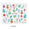 Adesivi per nail art tropicali con foglie verdi, rose e ananas, modello STZ-828 - Stile Monstera Ananas Tropicale (STZ-828)