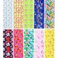 Set di 10 pellicole per nail art con rose rosa e vari motivi floreali primaverili - Stile Floreale Diverso e Colorato (5102)