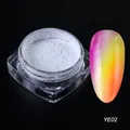 Neon fluoreszierendes Nagelglitzer-Puder in Weiß für DIY-Farbverlauf-Maniküre, Modell YE02 - Weißer Pulver-Stil (YE-02)