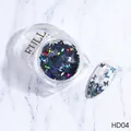 Deep iridescent laser butterfly nail art sequins in a clear jar, style HD04 - Butterfly Sequins (HD-04) / Laser Black