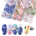 Fogli di trasferimento per nail art con rose rosa e farfalle e campioni di unghie - Stile Farfalla Floreale Piccolo Fresco (Piccolo Floreale)