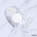 Paillettes à ongles papillon blanches en pot avec démonstration d'art ongulaire - Blanc