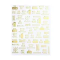 3D metallic gold nail stickers STZ-G024 with English and Russian text designs - Gold Fashion Lettering Series (STZ-G026)