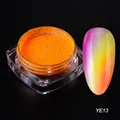 Neon-orangefarbenes Nagel-Glitzerpuder im Tiegel mit dreifarbigem Farbverlauf-Nageltipp - Neonorangener Stil (YE-13)