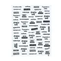 3D Russian letter nail art stickers STZ-G027 in black script for DIY manicure decor - Black Russian Emotional Phrases Series (STZ-G027)