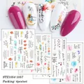 Modieuze nagelsticker set met Engelse letters, bloemen- en hartpatronen - Stz1054-1057 (4 Stuks/set)