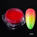 Neonrotes Nagelglitzerpulver im Glas mit Verlaufseffekt für Nailart-Designs - Roter Pulver-Stil (YE-03)