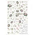 Dettaglio degli adesivi per nail art vintage con rose rosa e motivi floreali chic F675 - Stile Rosa Vintage (F675)