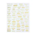 Self-adhesive 3D nail stickers featuring gold Russian text and metallic lettering - Gold Russian Emotional Phrases Series (STZ-G027)