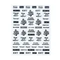 3D Russian text nail art stickers STZ-G028 minimalist black and white nail decals - Black Russian Daily Vocabulary Series (STZ-G028)