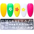 Nail stamping plate STZH-02 featuring cherry blossom patterns and floral designs - Sakura and Floral Theme (STZH-02)
