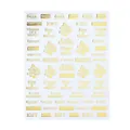 Golden 3D Russian text nail stickers STZ-C075 with metallic gold foil finish - Gold Russian Daily Vocabulary Series (STZ-G028)
