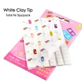 Weißes Nagel-Kleber-Ton-Set für Display-Tips, 96 Stück, wiederverwendbar und spurlos - Ton / Weiß
