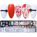Tropical summer pattern nail stamping plate STZH-08 with parrots and flowers - Parrot and Summer Elements (STZH-08)