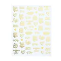 Golden 3D nail art stickers with Russian text and heart patterns STZ-Q031 - Gold Russian Inspirational Phrases Series (STZ-G031)