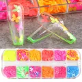 Kit de 12 rejillas de lentejuelas de mariposa para uñas con purpurina láser multicolor - Juego de 12 Colores de Lentejuelas de Mariposa Fluorescentes (XH-1)