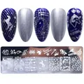 Nail art stamping plate with unicorn and rainbow patterns for DIY manicure designs - Dreamy Unicorn and Rainbow (STZH-11)