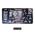 STZ-FB03 stainless steel nail stamping plate with quotes and festive pattern motifs - Steel Plate Fb-03 (single Bare Piece)
