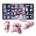 STZ-FB05 nail stamping plate with inspirational quotes and cat silhouette designs - Inspirational Quotes and Cat City (FB-05)