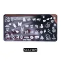 Christmas nail art stamping plate STZ-FB09 with snowflakes and reindeer patterns - Steel Plate Fb-09 (single Bare Piece)