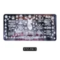 Christmas themed nail stamping plate STZ-FB13 with snowflake and reindeer patterns - Exquisite Snowflakes and Elk Outline (FB-13)