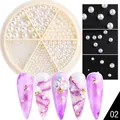 Mixed sizes of flatback white pearls for nail art in a 6-grid carousel display case - Pearls In A Dish 1889 (whole Round Pearls)