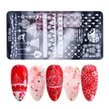 Christmas nail stamping plate STZ-FB16 with snowflake and reindeer pattern designs - Gold Foil Snowflake and Stars (FB-16)