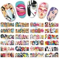 Pop-Art-Nagelaufkleber mit Vintage-Comicfiguren und verschiedenen Superhelden-Motiven - Pop-Art Anime IP Serie (BN385-396)
